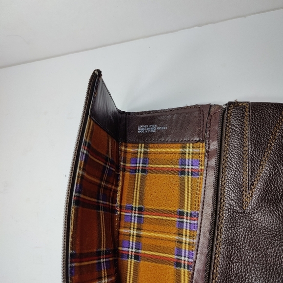 BOC Dark Brown Flat Heeled Inner Zipper Leather Boots Womens Shoe Size 7M - Picture 11 of 11